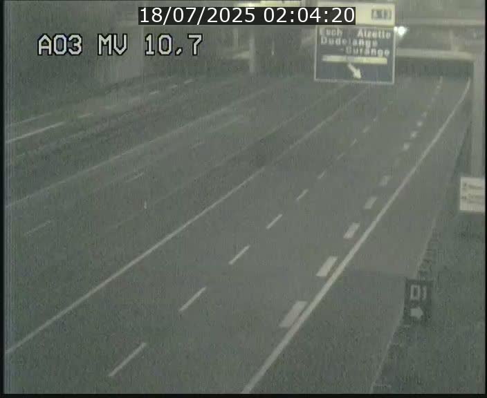 Traffic live webcam Luxembourg Croix de Bettembourg - A3 - BK 10.7 - direction France