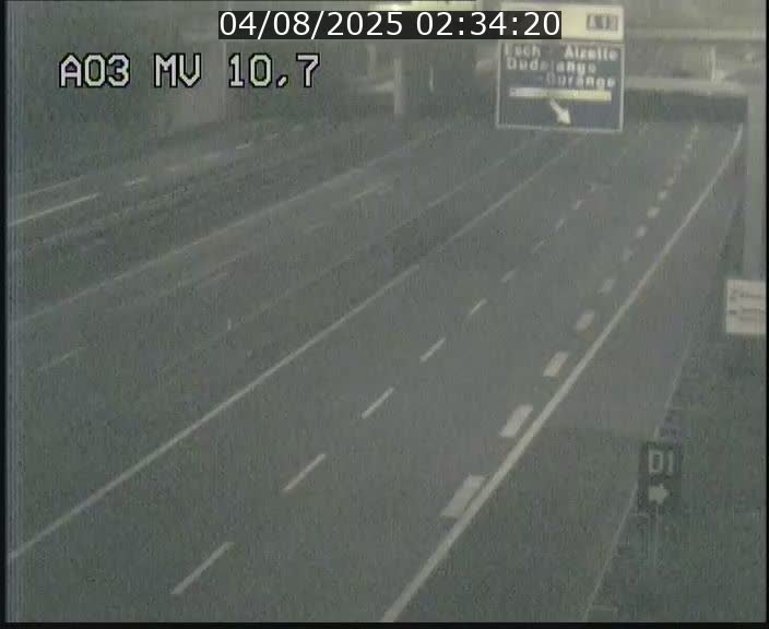 Traffic live webcam Luxembourg Croix de Bettembourg - A3 - BK 10.7 - direction France