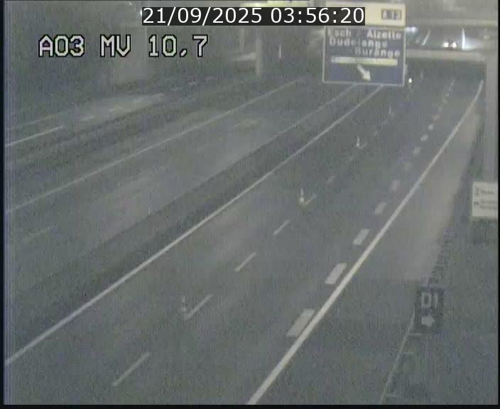 Traffic live webcam Luxembourg Croix de Bettembourg - A3 - BK 10.7 - direction France