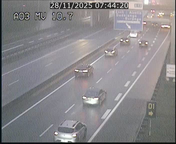 <h2>Traffic live webcam Luxembourg Croix de Bettembourg - A3 - BK 10.7 - direction France</h2>