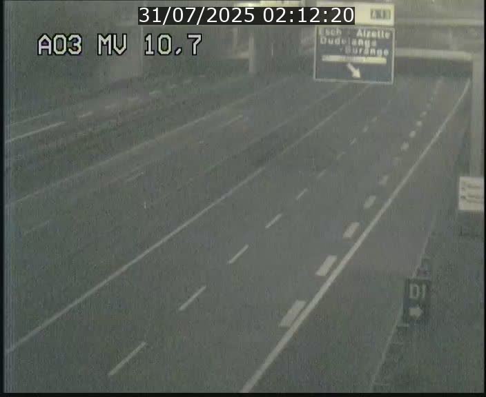 <h2>Traffic live webcam Luxembourg Croix de Bettembourg - A3 - BK 10.7 - direction France</h2>