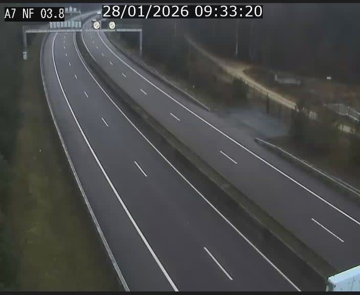 <h2>Webcam autoroute A7 au Luxembourg à la sortie du Tunnel Stafelter vers le Nord</h2>