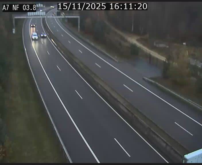 Webcam autoroute A7 au Luxembourg à la sortie du Tunnel Stafelter vers le Nord
