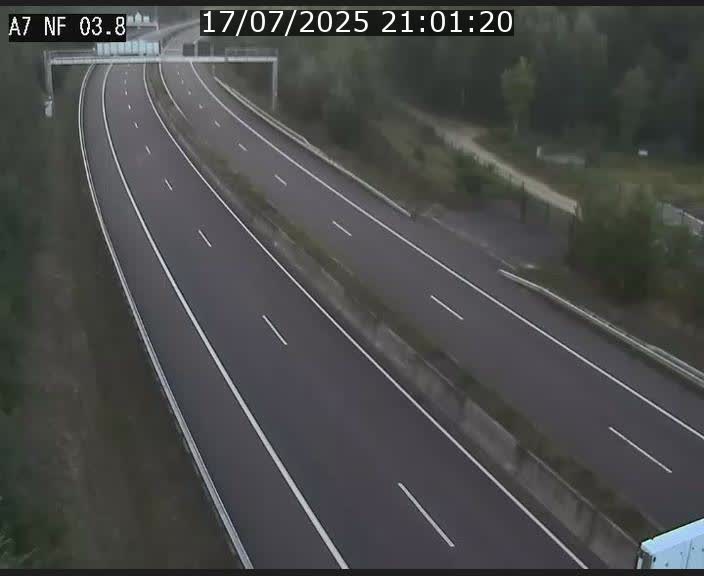 Webcam autoroute A7 au Luxembourg à la sortie du Tunnel Stafelter vers le Nord