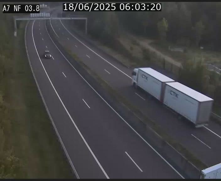 Webcam autoroute A7 au Luxembourg à la sortie du Tunnel Stafelter vers le Nord