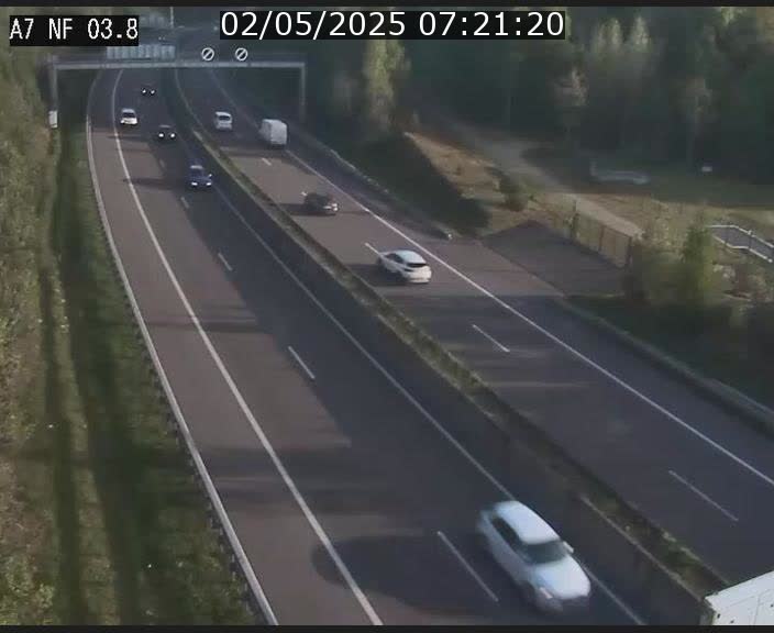 Webcam autoroute A7 au Luxembourg à la sortie du Tunnel Stafelter vers le Nord