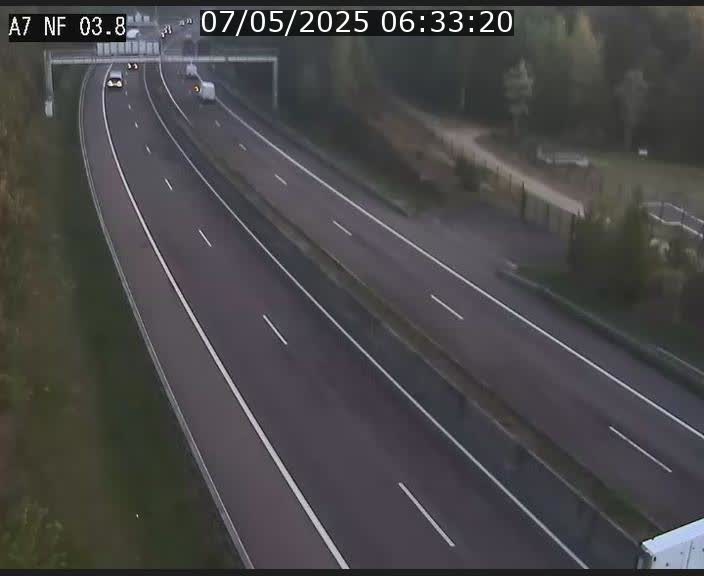 Webcam autoroute A7 au Luxembourg à la sortie du Tunnel Stafelter vers le Nord