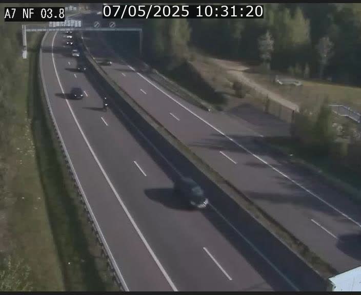 Webcam autoroute A7 au Luxembourg à la sortie du Tunnel Stafelter vers le Nord