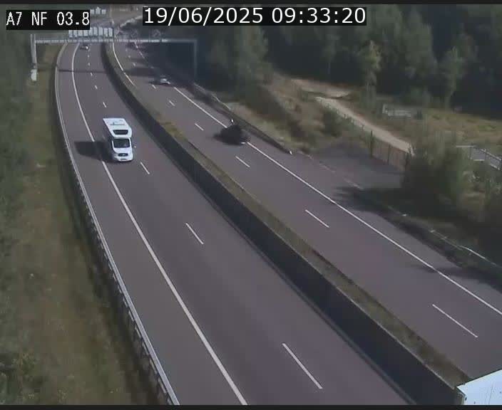 Webcam autoroute A7 au Luxembourg à la sortie du Tunnel Stafelter vers le Nord