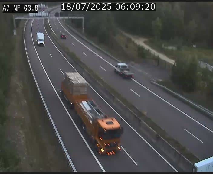 Webcam autoroute A7 au Luxembourg à la sortie du Tunnel Stafelter vers le Nord