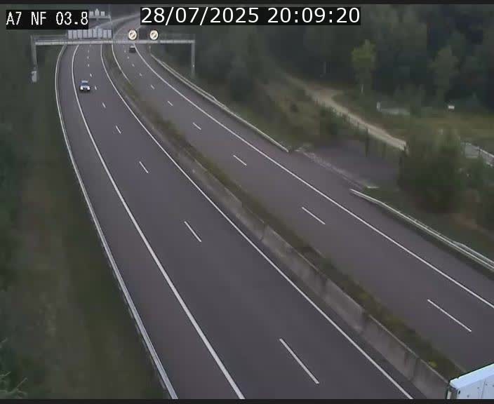 Webcam autoroute A7 au Luxembourg à la sortie du Tunnel Stafelter vers le Nord