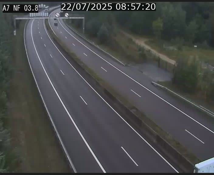 Webcam autoroute A7 au Luxembourg à la sortie du Tunnel Stafelter vers le Nord