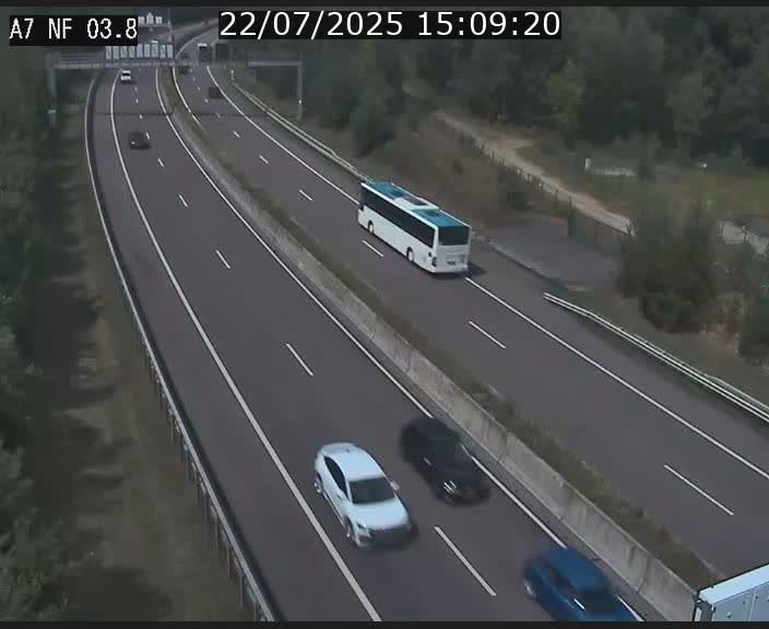 Webcam autoroute A7 au Luxembourg à la sortie du Tunnel Stafelter vers le Nord