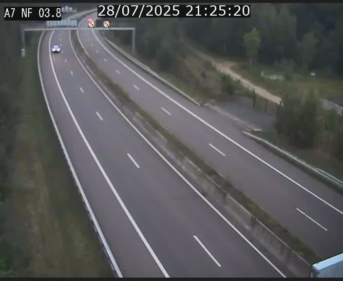 Webcam autoroute A7 au Luxembourg à la sortie du Tunnel Stafelter vers le Nord