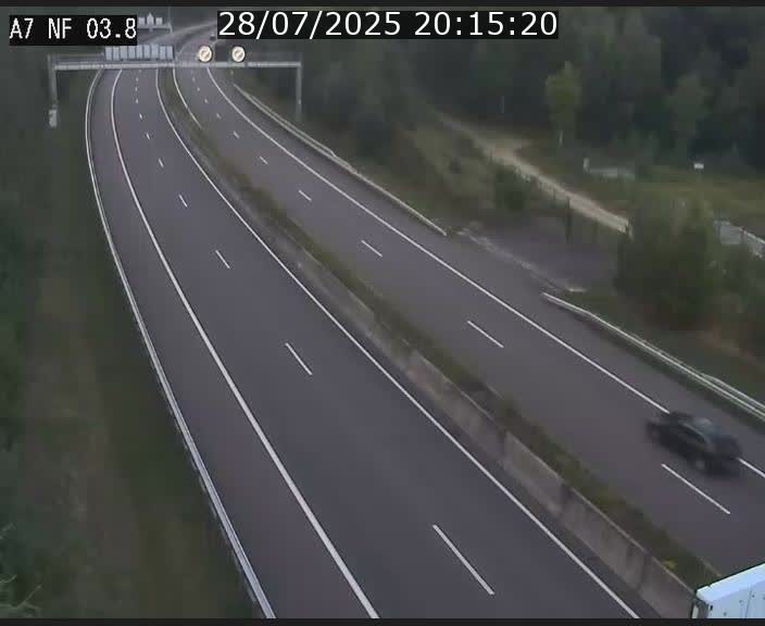 Webcam autoroute A7 au Luxembourg à la sortie du Tunnel Stafelter vers le Nord