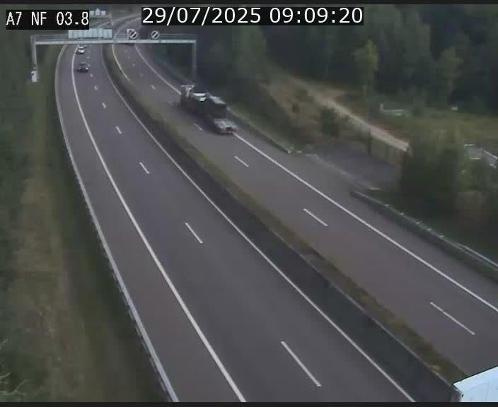 Webcam autoroute A7 au Luxembourg à la sortie du Tunnel Stafelter vers le Nord