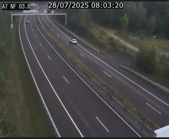 Webcam autoroute A7 au Luxembourg à la sortie du Tunnel Stafelter vers le Nord