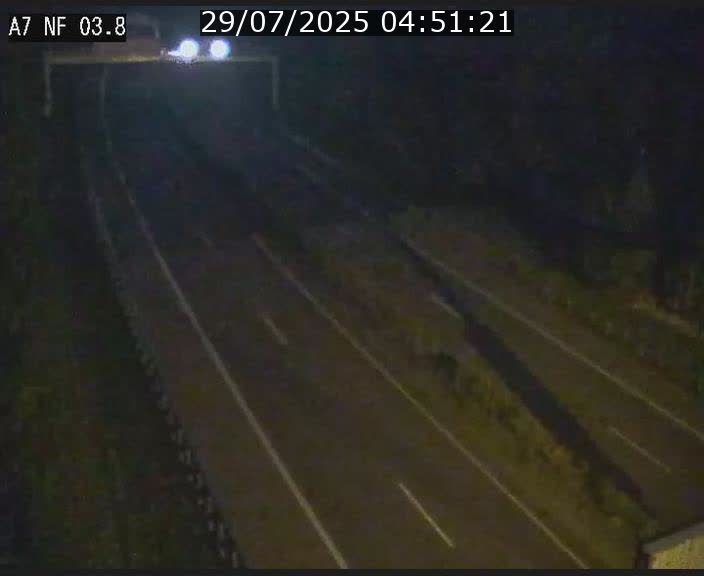 Webcam autoroute A7 au Luxembourg à la sortie du Tunnel Stafelter vers le Nord