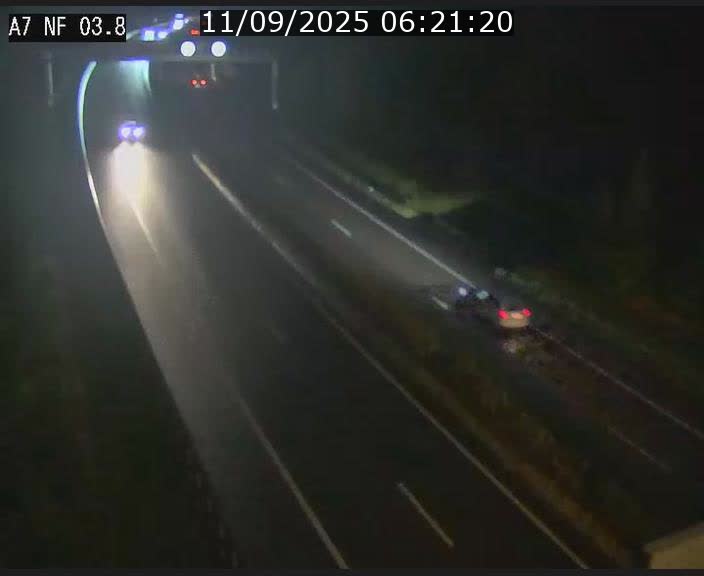 Webcam autoroute A7 au Luxembourg à la sortie du Tunnel Stafelter vers le Nord