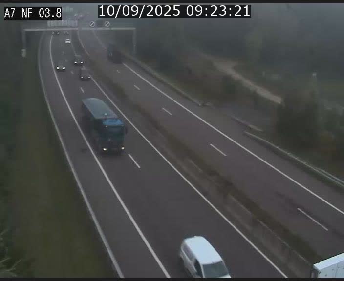 Webcam autoroute A7 au Luxembourg à la sortie du Tunnel Stafelter vers le Nord