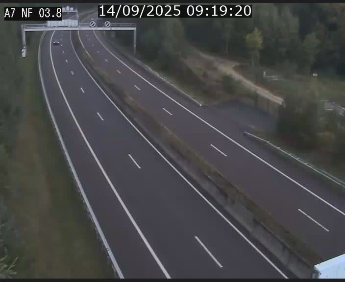 Webcam autoroute A7 au Luxembourg à la sortie du Tunnel Stafelter vers le Nord