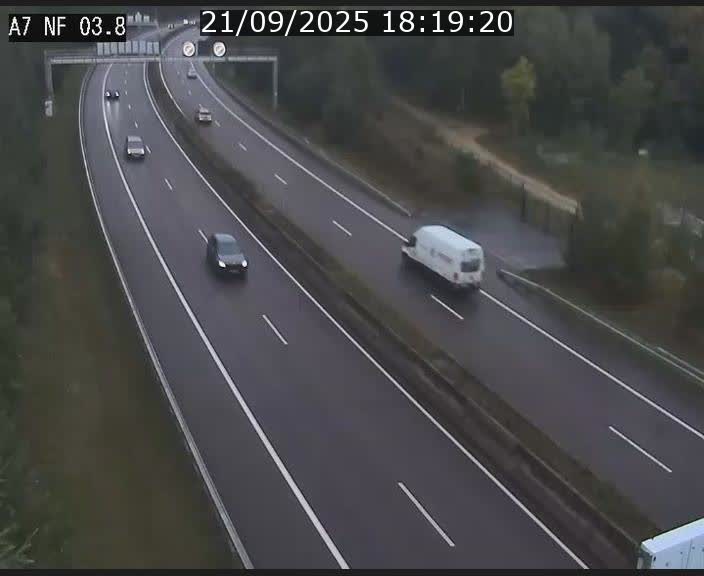 Webcam autoroute A7 au Luxembourg à la sortie du Tunnel Stafelter vers le Nord