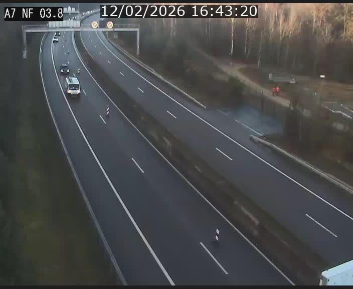 <h2>Webcam autoroute A7 au Luxembourg à la sortie du Tunnel Stafelter vers le Nord</h2>