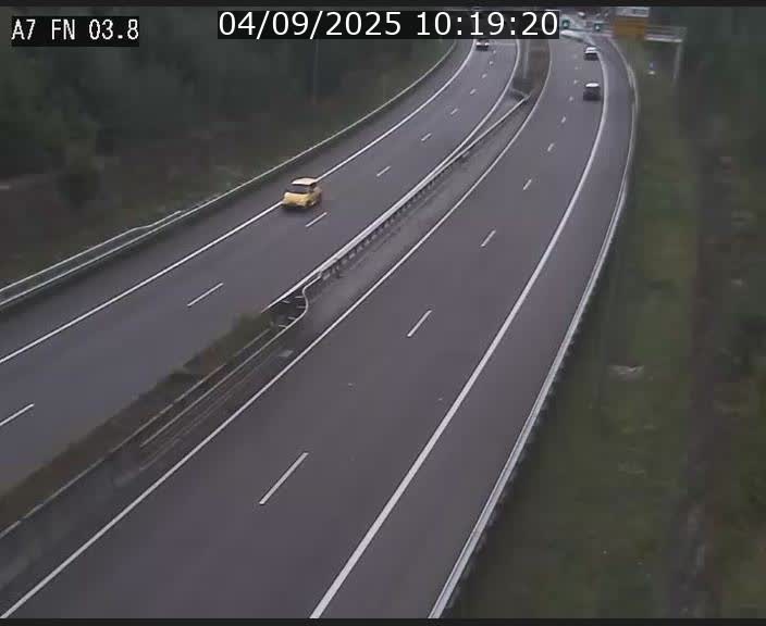 <h2>Caméra autoroute Luxembourg A7 - Passage à gibier Rëngelbour - direction Tunnel Stafelter</h2>