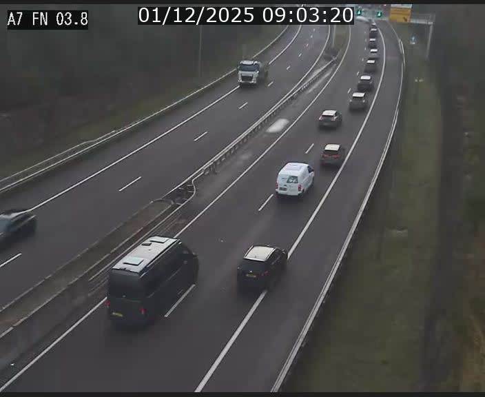 <h2>Caméra autoroute Luxembourg A7 - Passage à gibier Rëngelbour - direction Tunnel Stafelter</h2>
