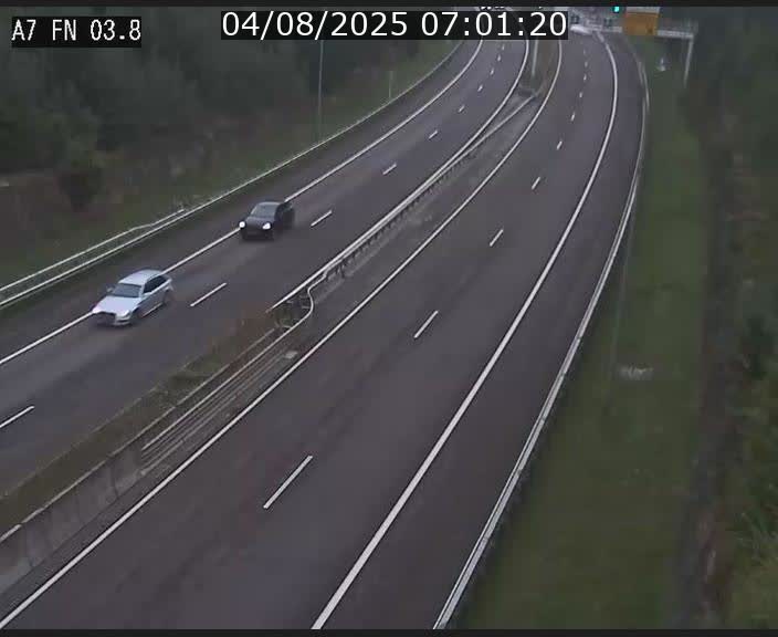 <h2>Caméra autoroute Luxembourg A7 - Passage à gibier Rëngelbour - direction Tunnel Stafelter</h2>
