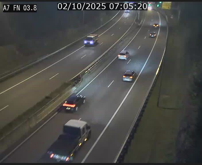 <h2>Caméra autoroute Luxembourg A7 - Passage à gibier Rëngelbour - direction Tunnel Stafelter</h2>