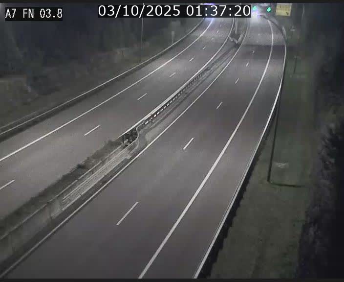 <h2>Caméra autoroute Luxembourg A7 - Passage à gibier Rëngelbour - direction Tunnel Stafelter</h2>
