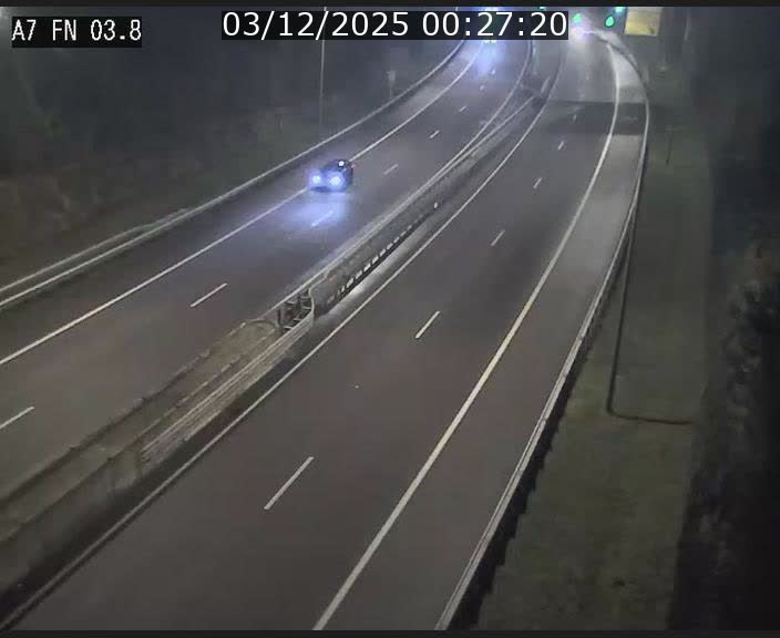 <h2>Caméra autoroute Luxembourg A7 - Passage à gibier Rëngelbour - direction Tunnel Stafelter</h2>