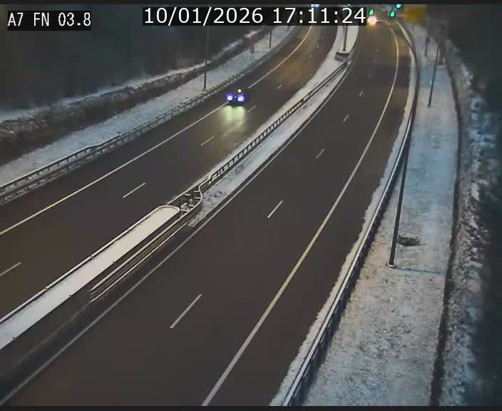 <h2>Caméra autoroute Luxembourg A7 - Passage à gibier Rëngelbour - direction Tunnel Stafelter</h2>