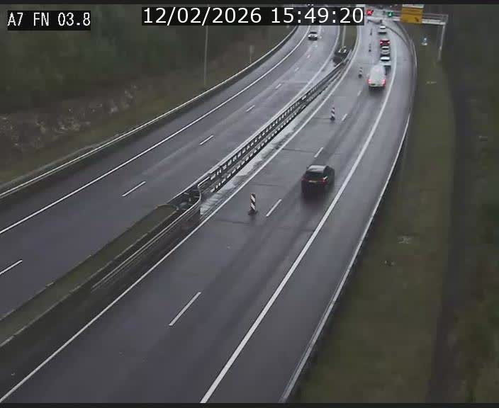 <h2>Caméra autoroute Luxembourg A7 - Passage à gibier Rëngelbour - direction Tunnel Stafelter</h2>