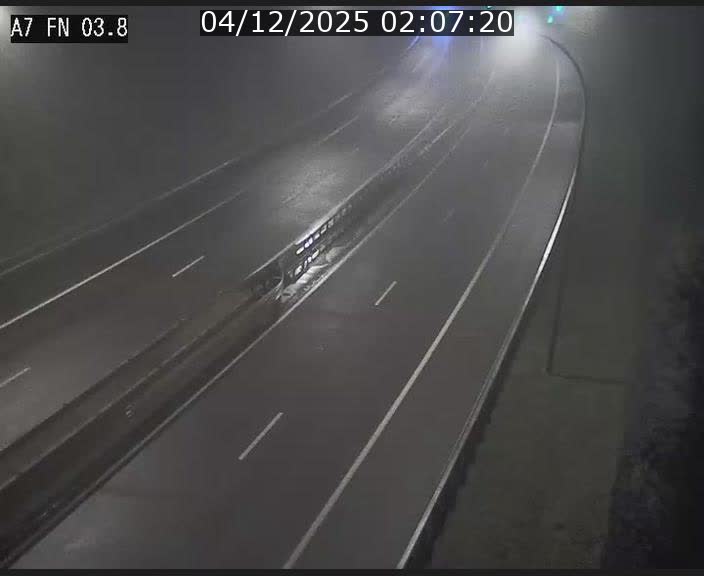 Caméra autoroute Luxembourg A7 - Passage à gibier Rëngelbour - direction Tunnel Stafelter