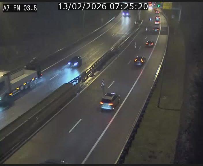 <h2>Caméra autoroute Luxembourg A7 - Passage à gibier Rëngelbour - direction Tunnel Stafelter</h2>