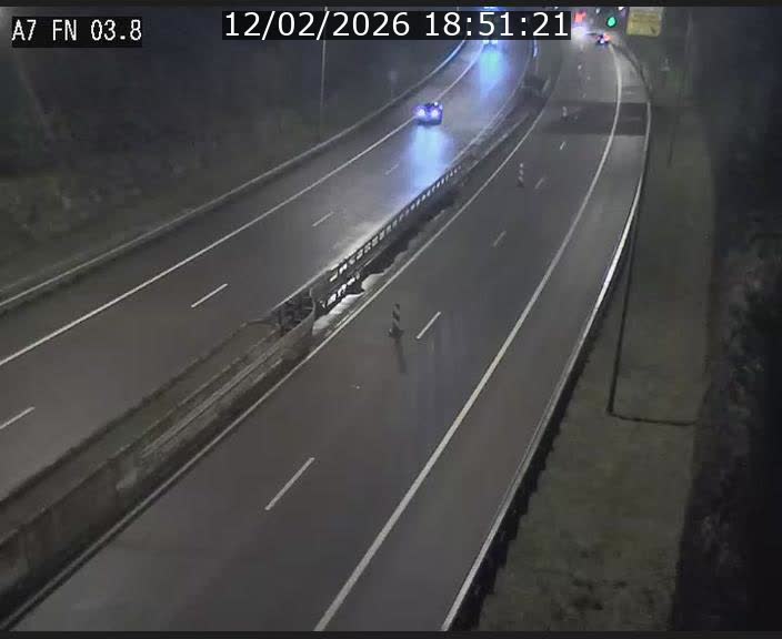 <h2>Caméra autoroute Luxembourg A7 - Passage à gibier Rëngelbour - direction Tunnel Stafelter</h2>