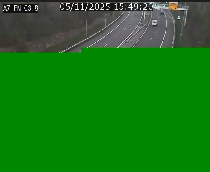 <h2>Caméra autoroute Luxembourg A7 - Passage à gibier Rëngelbour - direction Tunnel Stafelter</h2>