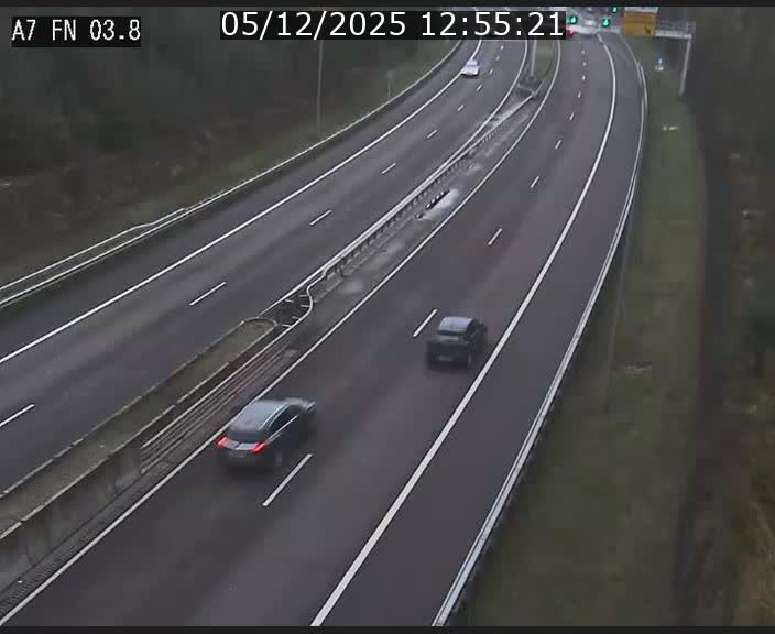 <h2>Caméra autoroute Luxembourg A7 - Passage à gibier Rëngelbour - direction Tunnel Stafelter</h2>