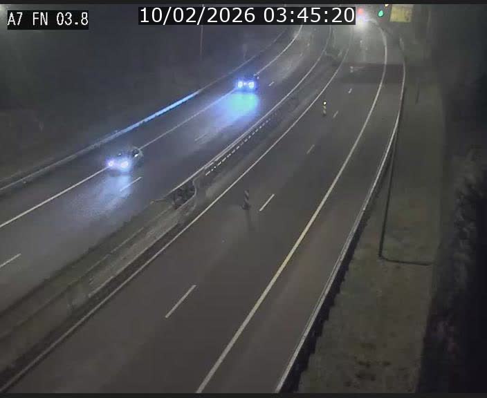 <h2>Caméra autoroute Luxembourg A7 - Passage à gibier Rëngelbour - direction Tunnel Stafelter</h2>