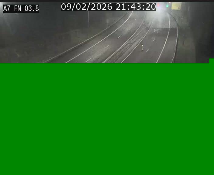 Caméra autoroute Luxembourg A7 - Passage à gibier Rëngelbour - direction Tunnel Stafelter