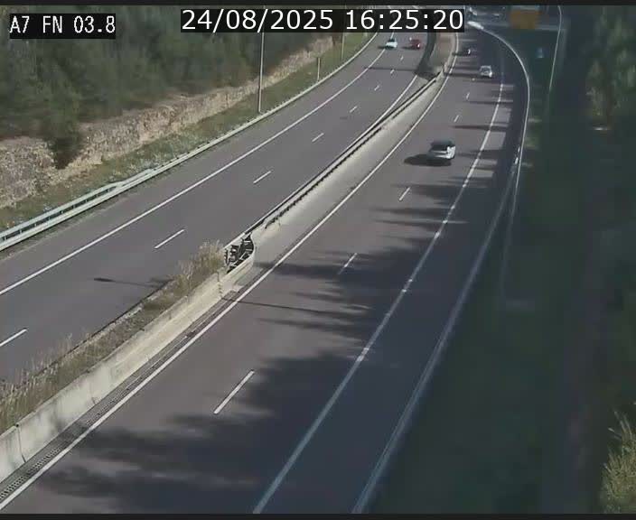 <h2>Caméra autoroute Luxembourg A7 - Passage à gibier Rëngelbour - direction Tunnel Stafelter</h2>