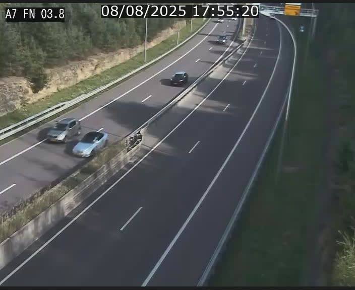 <h2>Caméra autoroute Luxembourg A7 - Passage à gibier Rëngelbour - direction Tunnel Stafelter</h2>