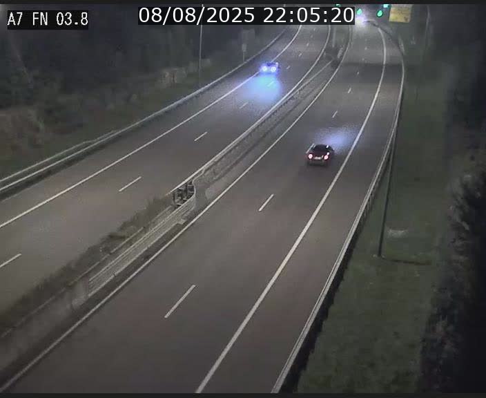<h2>Caméra autoroute Luxembourg A7 - Passage à gibier Rëngelbour - direction Tunnel Stafelter</h2>