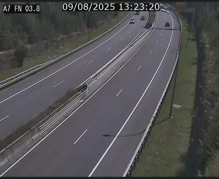 <h2>Caméra autoroute Luxembourg A7 - Passage à gibier Rëngelbour - direction Tunnel Stafelter</h2>