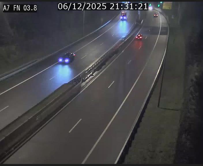 <h2>Caméra autoroute Luxembourg A7 - Passage à gibier Rëngelbour - direction Tunnel Stafelter</h2>