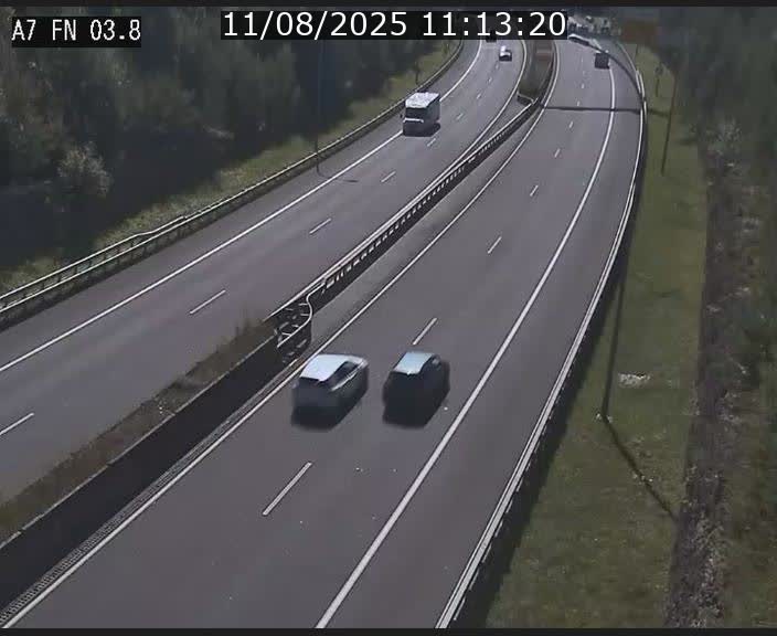 <h2>Caméra autoroute Luxembourg A7 - Passage à gibier Rëngelbour - direction Tunnel Stafelter</h2>