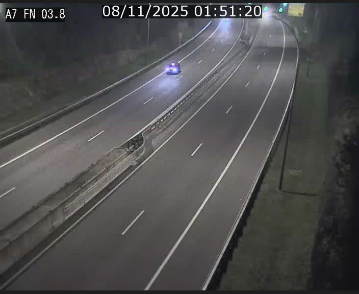 <h2>Caméra autoroute Luxembourg A7 - Passage à gibier Rëngelbour - direction Tunnel Stafelter</h2>