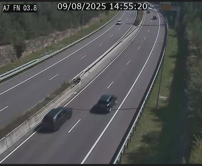 <h2>Caméra autoroute Luxembourg A7 - Passage à gibier Rëngelbour - direction Tunnel Stafelter</h2>